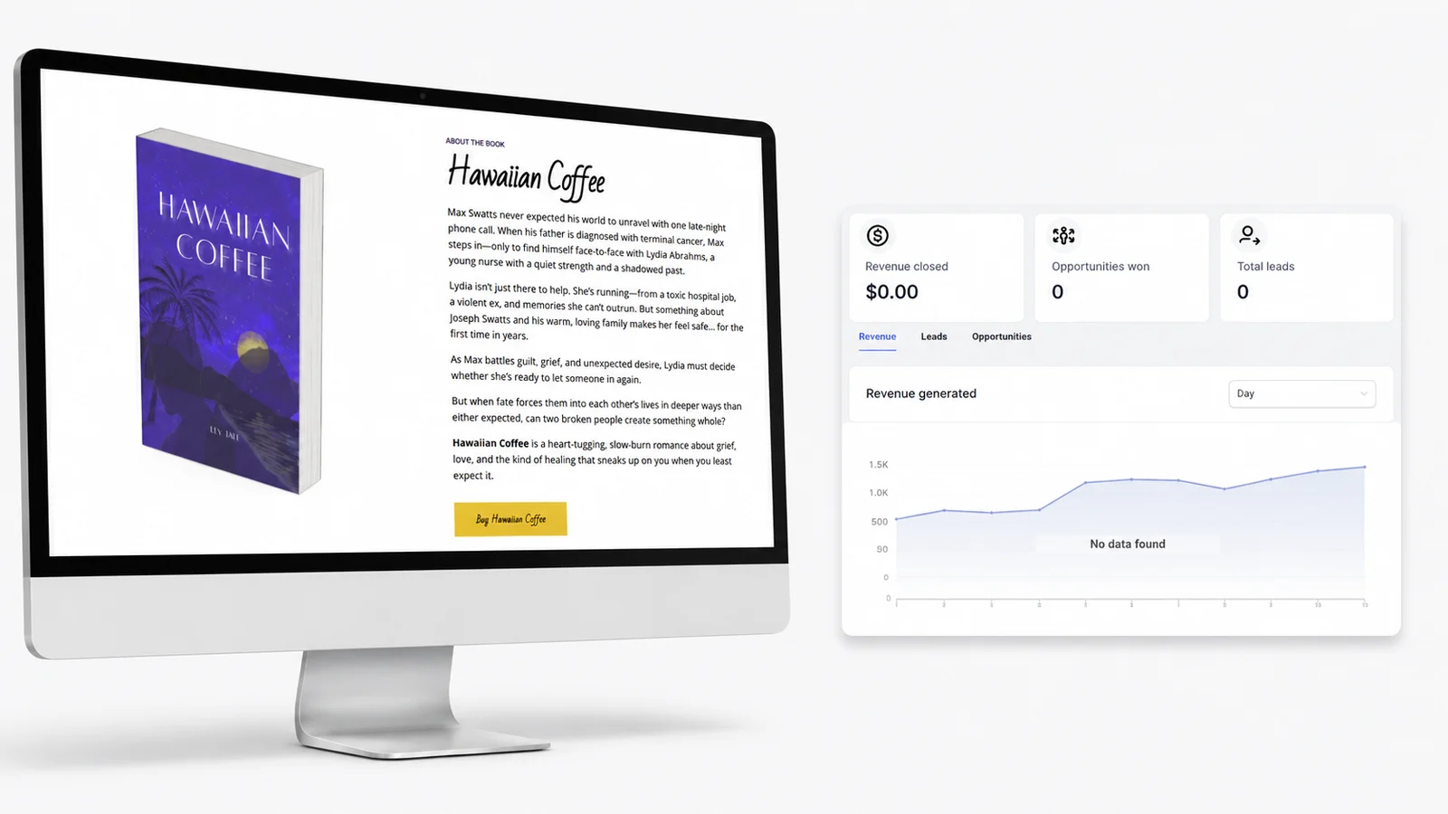 Author book page before connected brand platform