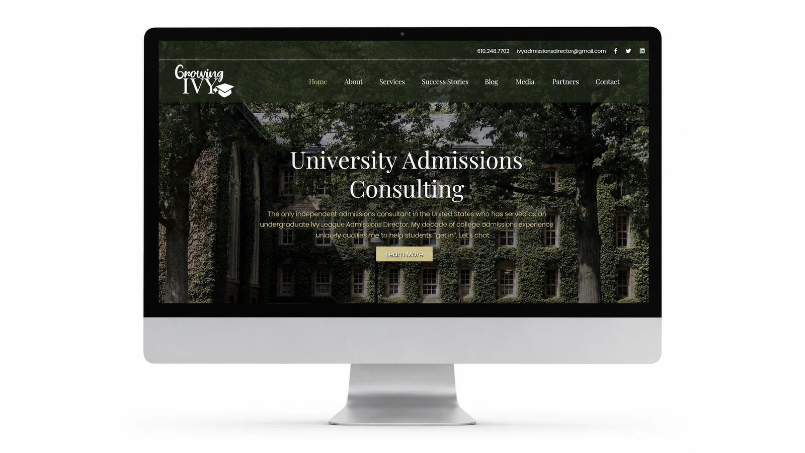 Education website before Meta Ads strategy